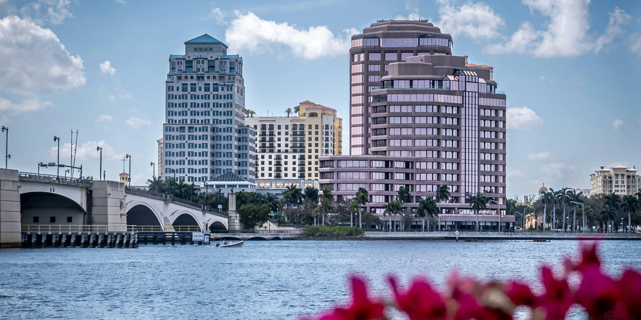 The West Palm Beach skyline at dusk